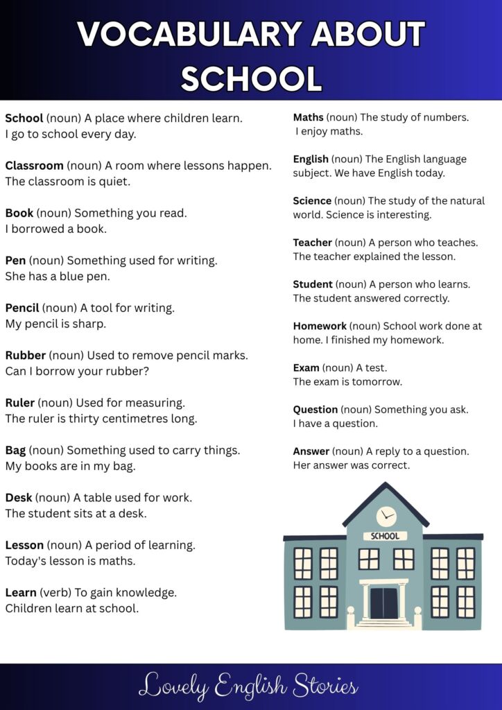 20 words about school